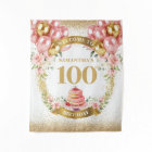 Modern 100th Birthday Blush Gold Banner Design