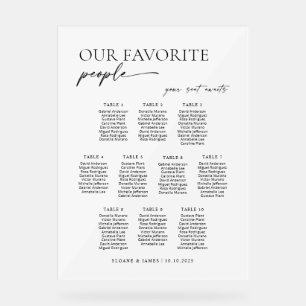 Modern 10 Tables Welcome Seating Chart