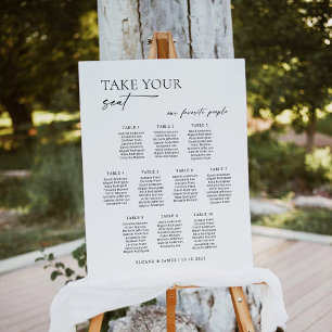 Modern 10 Tables Welcome Seating Chart Poster