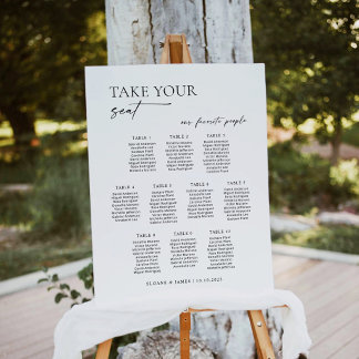 Modern 10 Tables Welcome Seating Chart Poster