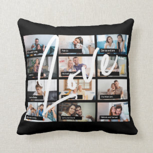 Modern 12 custom photo collage zoom friends screen cushion