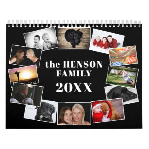 Modern 12 Photo Collage 2026 Family Calendar