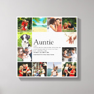Modern 12 Photo Collage Auntie Aunt Definition Canvas Print