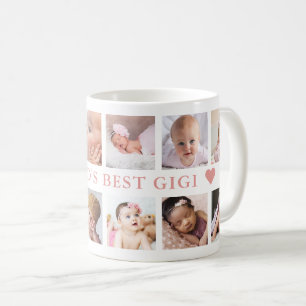 Modern 12 Photo Collage Pink World's Best Gigi Coffee Mug
