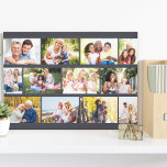 Modern 12 Photo Masonry Grid Grey Stretched Canvas<br><div class="desc">Custom stretched canvas print with 12 of your own photos. The modern masonry grid style photo collage is set against a grey background which you can edit, to suit your home decor, by clicking 'customise further' (or just message me for assistance). The photo template is set up ready for you...</div>
