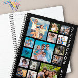 Modern 15 Photo Collage Family Black Personalised Planner<br><div class="desc">Create your own personalised photo collage cover on your planner with 15 square pictures and your custom title--the sample shows a family or individual's name and year in your choice of font styles and colours. Make changes in EDIT. PHOTO TIP: Choose photos with the subject in the middle and/or pre-crop...</div>