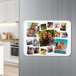 Modern 15 Photo Collage Magnet<br><div class="desc">Create your own custom photo collage magnet. Add 15 of your favourite pictures and custom colour background in this modern template design.</div>