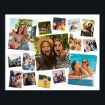 Modern 15 Photo Collage Poster<br><div class="desc">Create your own custom photo collage poster print. Add 15 of your favourite pictures and custom colour background in this modern template design.</div>