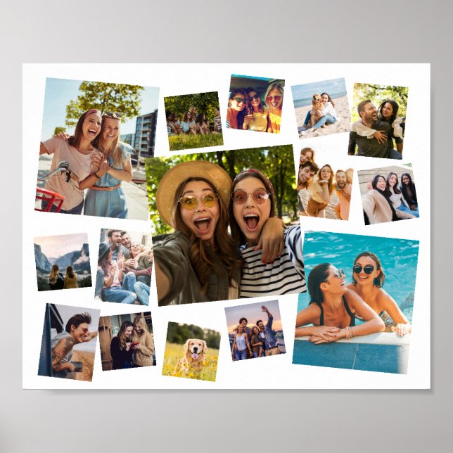 Modern 15 Photo Collage Poster (Front)