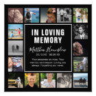 Modern 16 Photo Collage Memorial Keepsake