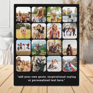 Modern 16 Photo Collage With Quote Plaque