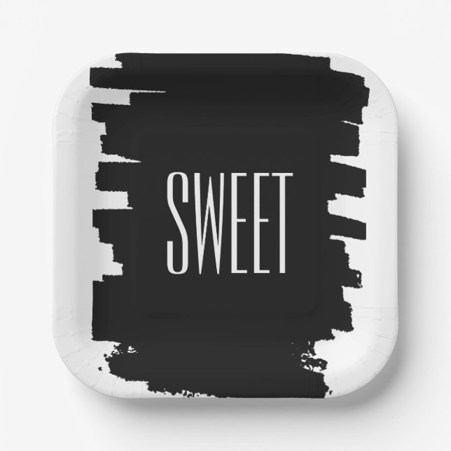 Modern 16th Birthday Party paper plates (Front)