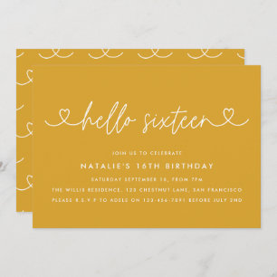 Modern 16th birthday simple stylish elegant script