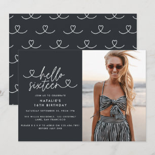 Modern 16th birthday simple stylish elegant script