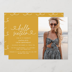 Modern 16th birthday simple stylish elegant script