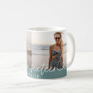 Modern 16th birthday simple stylish elegant script coffee mug