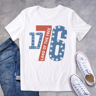 Modern 1776 Land of the Free Patriotic Tri-Blend Shirt