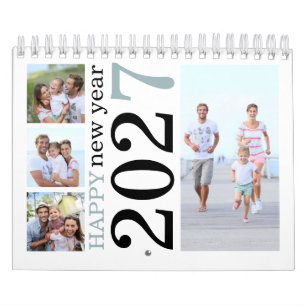 Modern 17 Photos Bold Typography 2027 Calendar