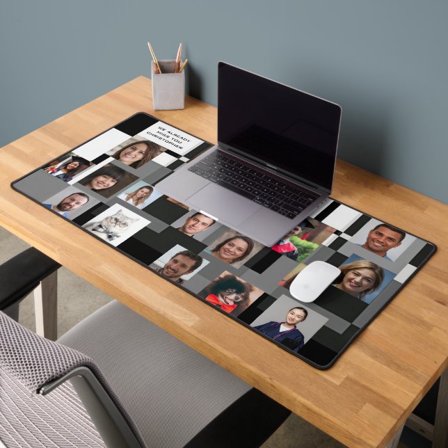    Modern 18 Photos We Will Miss You Farewell Gift Desk Mat (Office 2)
