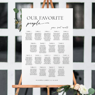 Modern 18 Tables Welcome Seating Chart