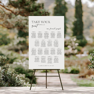 Modern 18 Tables Welcome Seating Chart Poster