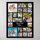 Modern 19 Photo Collage Custom Colour Personalised Poster (Front)