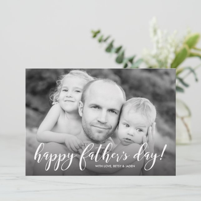 Modern 1-Photo Father's Day Card (Standing Front)