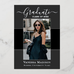 Modern 1 Photo Foil Graduation Announcement