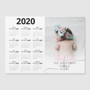 Modern 2020 calendar photo family typography