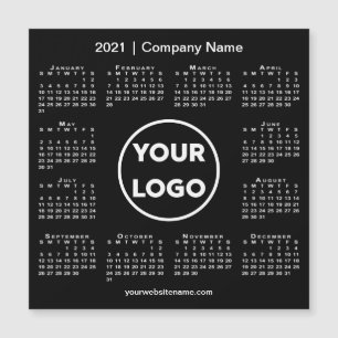 Modern 2021 Calendar with Company Logo Black