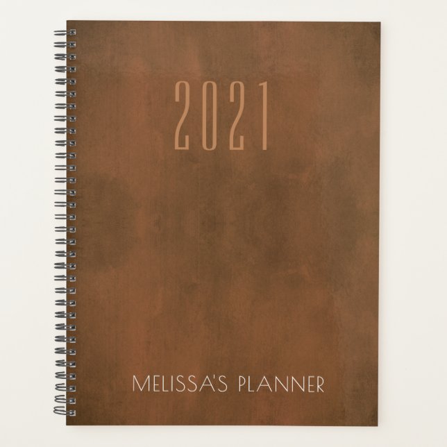 Modern 2021 Elegant Personalised Name Planner (Front)