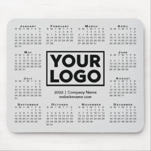 Modern 2022 Calendar Business Company Logo Grey Mouse Mat
