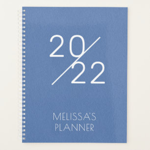 Modern 2022 Elegant Blue Personalised Name Planner