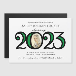 Modern 2022 Photo Green Graduation Magnet