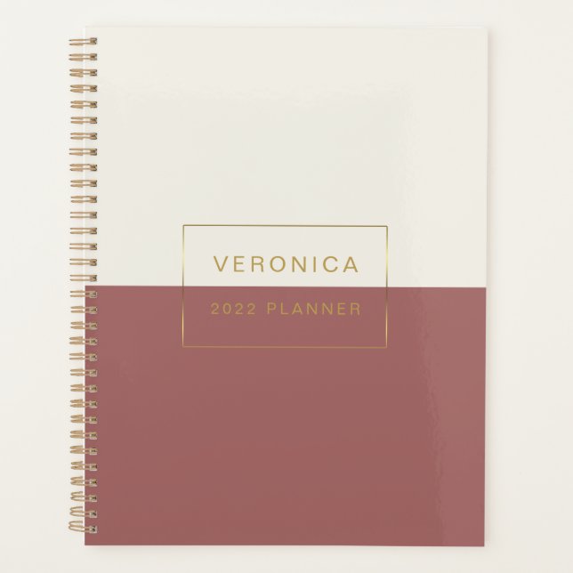 Modern 2022 Terracotta Monthly/Weekly   Planner (Front)