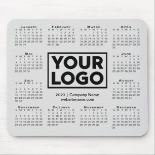 Modern 2023 Calendar Business Company Logo Grey Mouse Mat