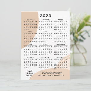 Modern 2023 Calendar Full Year Minimal Abstract Programme