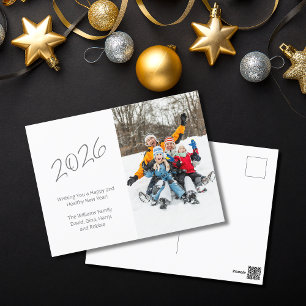 Modern 2023 New Year Family Photo Holiday Postcard