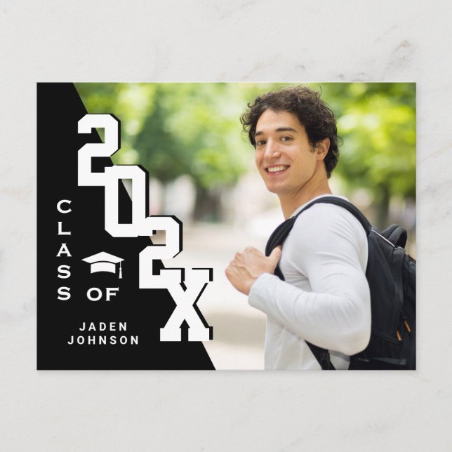 Modern 2023 PHOTO Graduation Party Invitation Postcard (Front)