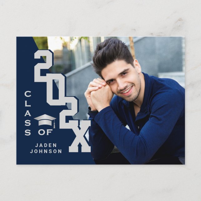 Modern 2023 PHOTO Graduation Party Invitation Postcard (Front)