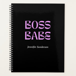  Modern 2024 Boss Babe Personalised Black Planner