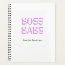 Modern  2024 Boss Babe Personalised White