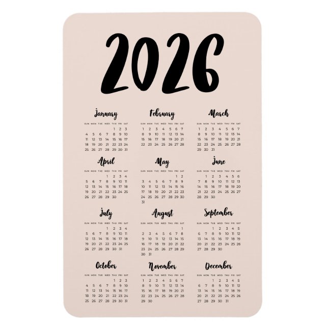 Modern 2024 calendar magnet (Vertical)