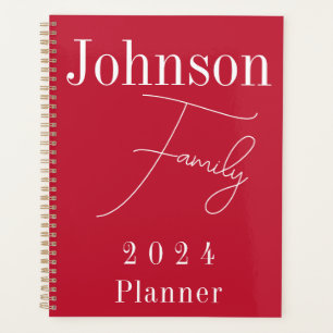 Modern 2024 Family Red Planner