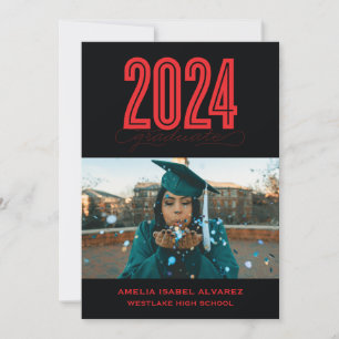 MODERN 2024 GRADUATE   PHOTO GRADUATION INVITATION
