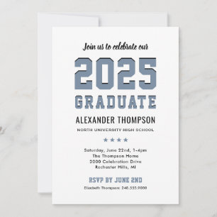 Modern 2024 Graduate Slate Graduation Party Invitation