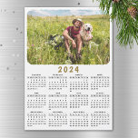 Modern 2024 Magnetic Photo Calendar Black White<br><div class="desc">This modern minimalist style 2024 magnetic calendar is easy to customise with a personal photo to create a unique keepsake for your loved ones. The black and white design with a colourful picture looks beautiful and clear and it's a practical gift idea. Click "Personalise this template" and change the photo...</div>