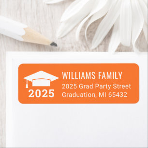 Modern 2024 Orange Graduation Return Address
