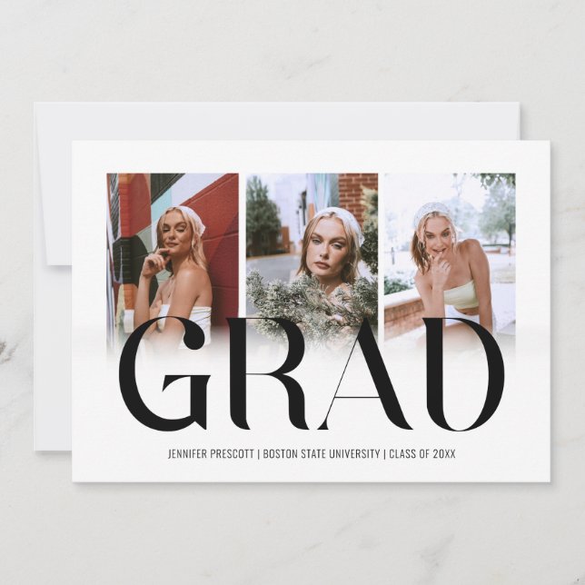 Modern 2024 Photo Collage Graduation Announcement (Front)