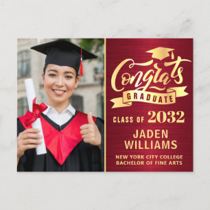 Modern 2024  PHOTO Graduation Party Invitation Postcard